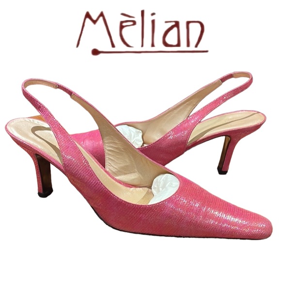 Paul Melian Made in Spain Women’s Cleo Fuchsia Leather Closed Toe Slingback Heel - Picture 16 of 16